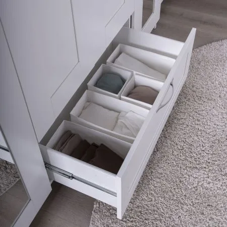 2.02.01.042.1 СИРИУС шкаф комбинированный "4 двери и 1 ящик белый RU (с 2 зеркалами)"