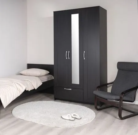 2.02.01.510.5 СИРИУС шкаф 3 двери и 1 ящик 117х59х220 Дуб Венге RU (с 1 зеркалом)