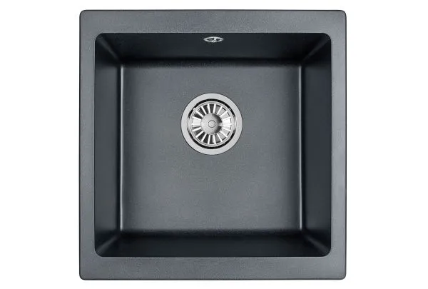 4451, ШВАРЦ (чёрный металлик), кухонная мойка, кварц