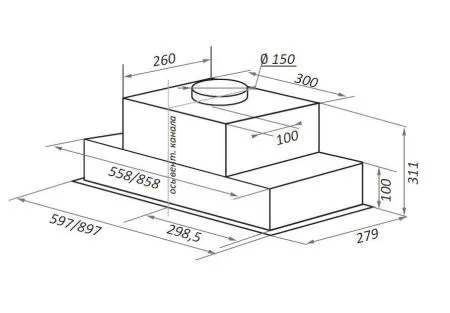 Кухонная вытяжка MAUNFELD Fantasy 60 Черный