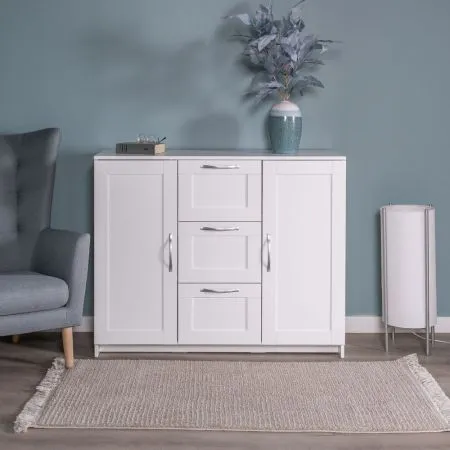 2.02.03.340.1 СИРИУС тумба 2 двери и 3 ящика 117х95 белая RU