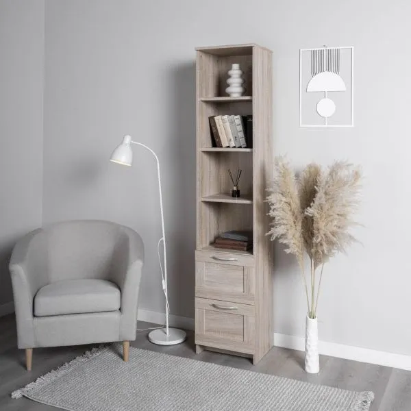 2.02.07.140.3 СИРИУС стеллаж 2 ящика 39х190 сонома RU