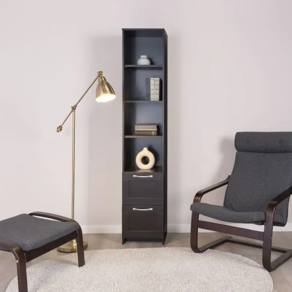 2.02.07.140.5 СИРИУС стеллаж 2 ящика 39х190 Дуб Венге RU