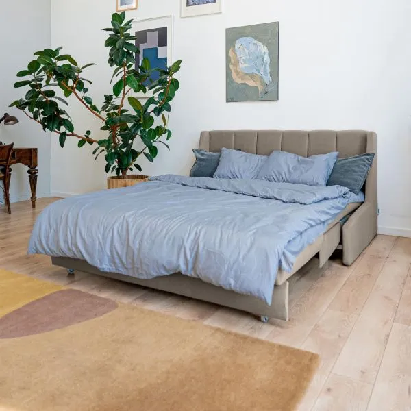 ВЕНЕЦИЯ Складная кровать серо-бежевая, 145