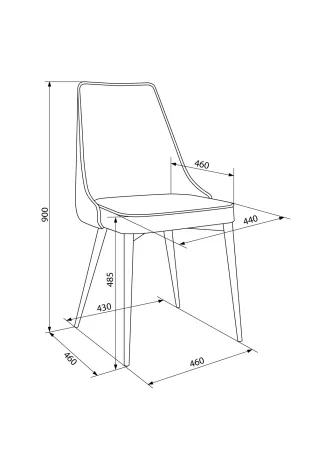 Стул для дома Бюрократ CH-K4_2 комплект 2шт св.серый Holland 09 металл черный на ножках (CH-K4_1/HL09_2)