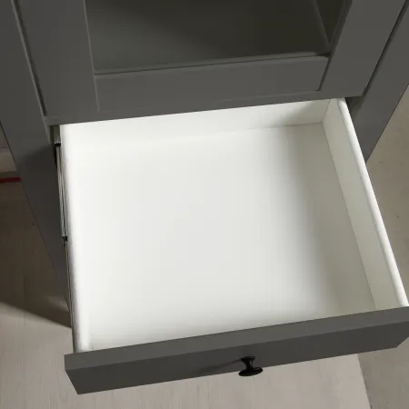 2.08.07.120.4 САГА шкаф с витриной 50 серый RU