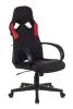 Кресло игровое Zombie RUNNER черный/красный ткань/эко.кожа крестов. пластик