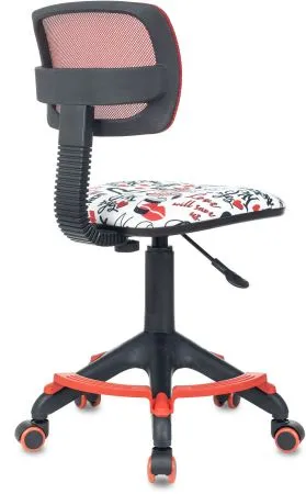 Кресло детское Бюрократ CH-299-F красный TW-35N сиденье мультиколор красные губы сетка/ткань крестов. пластик подст.для ног