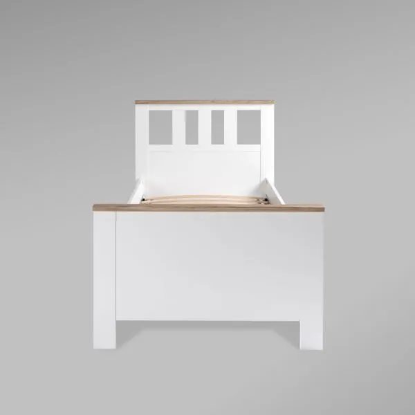 2.08.04.050.14 САГА кровать одинарная 90х200 белая/ясень