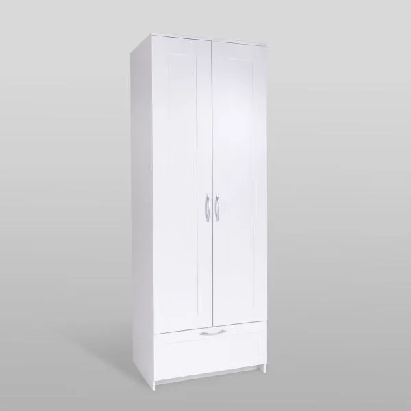 2.02.01.470.1 СИРИУС шкаф 2 двери и 1 ящик 78х59х220 белый RU