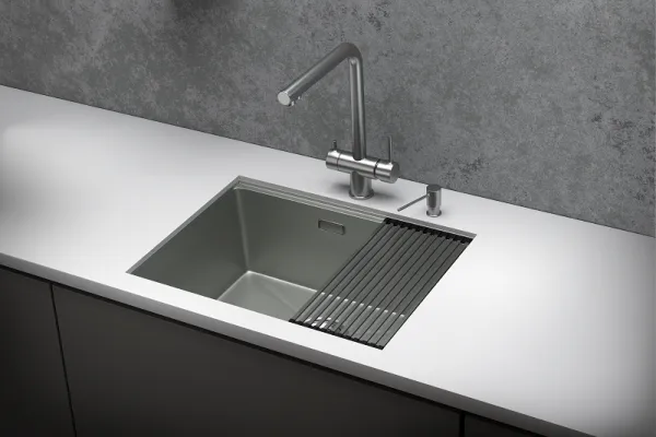 KS-6045U, СТАЛЬ МАТОВАЯ , стальная кухонная мойка KITCHEN SPACE