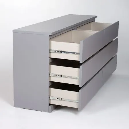 S01088 Варма 6Д комод 160х77х40, серый