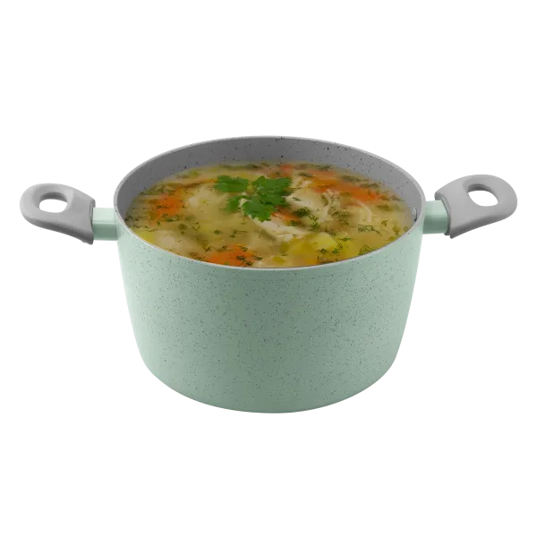 Кастрюля MAUNFELD HELGA MCS57FA05FS из кованого алюминия со стеклянной крышкой, 24 см, 5,7 л. Фисташковый