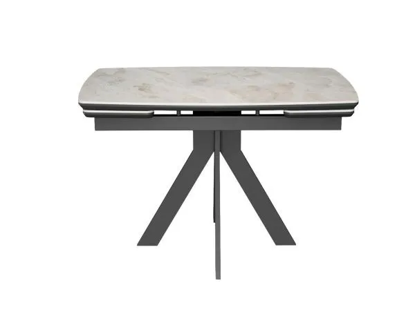 Стол DikLine DKU120 Керамика Italian Grey (глянец серый)/подстолье черное/опоры черные (2 уп.)