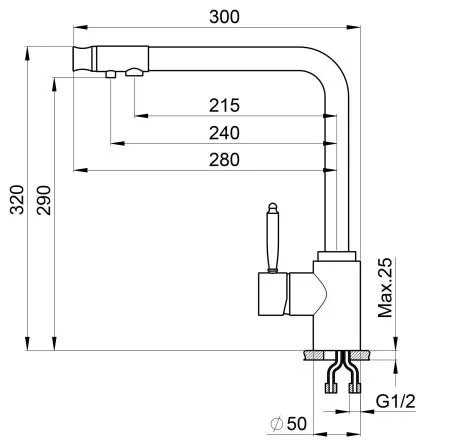 2301, ГРАФИТ, СМЕСИТЕЛЬ КУХОННЫЙ