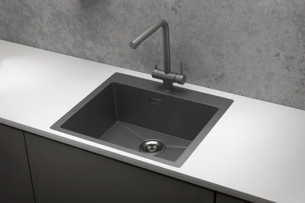 5951, ГРАФИТ МАТОВЫЙ, стальная кухонная мойка