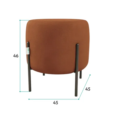 Маленькая радость Пуф круглый на ножках, терракотовый