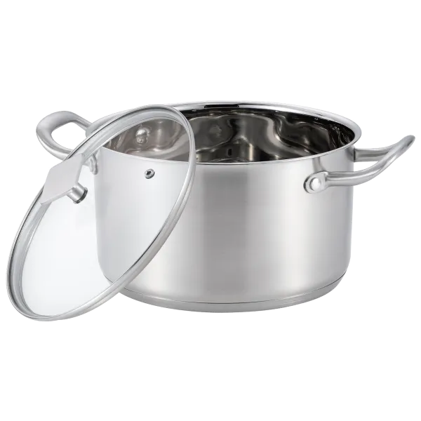 Кастрюля MAUNFELD FLORENCE MF47FR01CR из нержавеющей стали со стеклянной крышкой, 22 см, 4,7 л