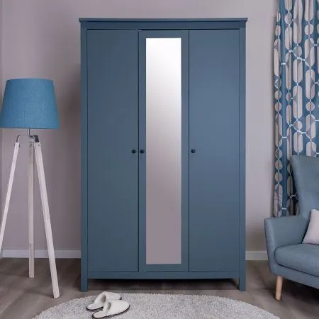 2.08.01.040.6 САГА шкаф 3 двери с зеркалом темно-бирюзовый