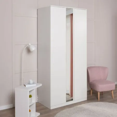 S01194 Варма Стор 105 шкаф распашной с зеркалом 222х105х57, белый