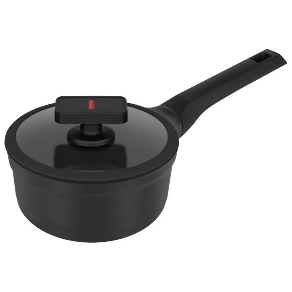 Ковш с крышкой MAUNFELD AURORA MF16ARR1SP из литого алюминия, 16*8 см Черный