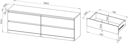S00265 Варма 4Д комод 160х54х40, белый
