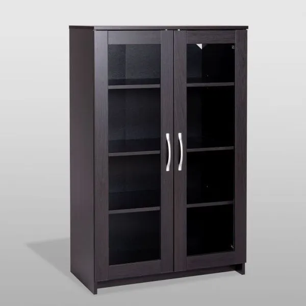 Тумба СИРИУС с двумя стеклянными дверьми, цвет Дуб Венге