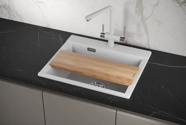 ES-5804, АРКТИК (БЕЛЫЙ), кухонная мойка, кварц, ESTETICA