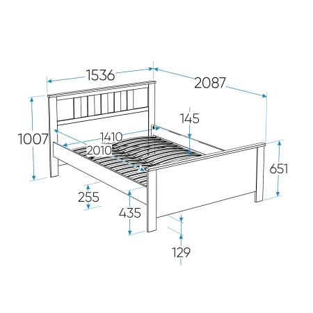 2.08.04.060.15 САГА кровать двойная 140х200 серая/ясень