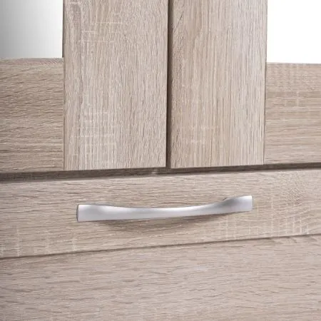 2.02.01.520.3 СИРИУС шкаф 4 двери и 1 ящик 156х59х220 сонома RU (с 2 зеркалами)