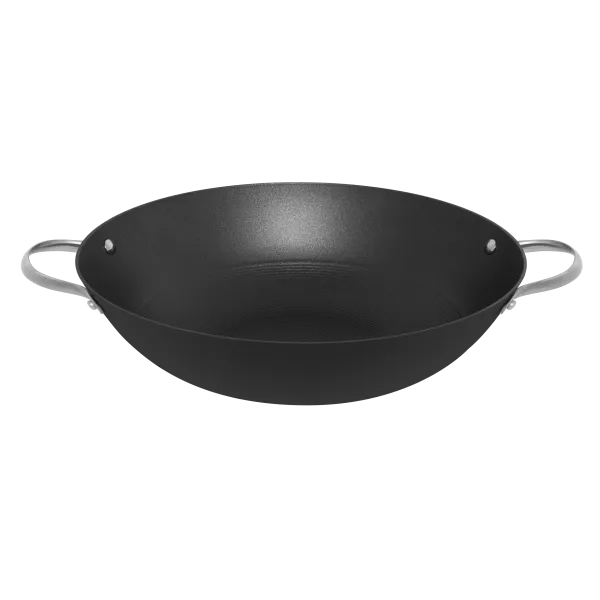 Сковорода-вок MAUNFELD HOWARD MWP32LCL15 из облегченного чугуна со стеклянной крышкой, 32 см Графитовый