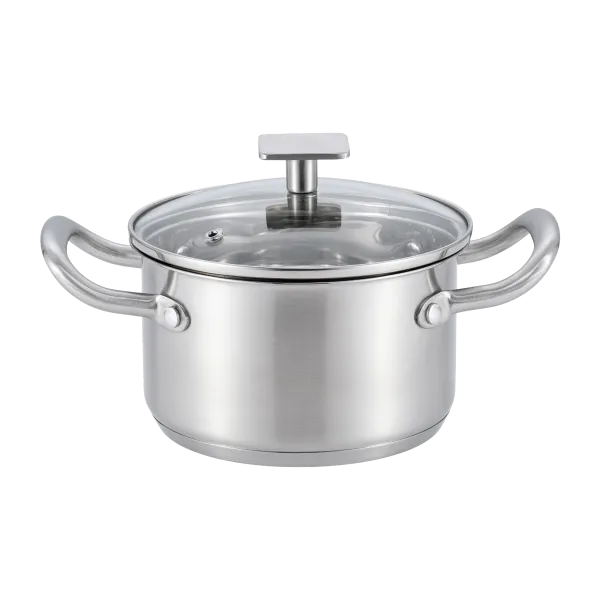 Кастрюля MAUNFELD FLORENCE MF19FR01CR из нержавеющей стали со стеклянной крышкой, 16 см, 1,9 л