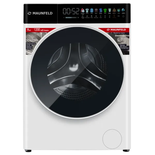 Стиральная машина c инвертором и паром MAUNFELD MFWM129WH05 Белый