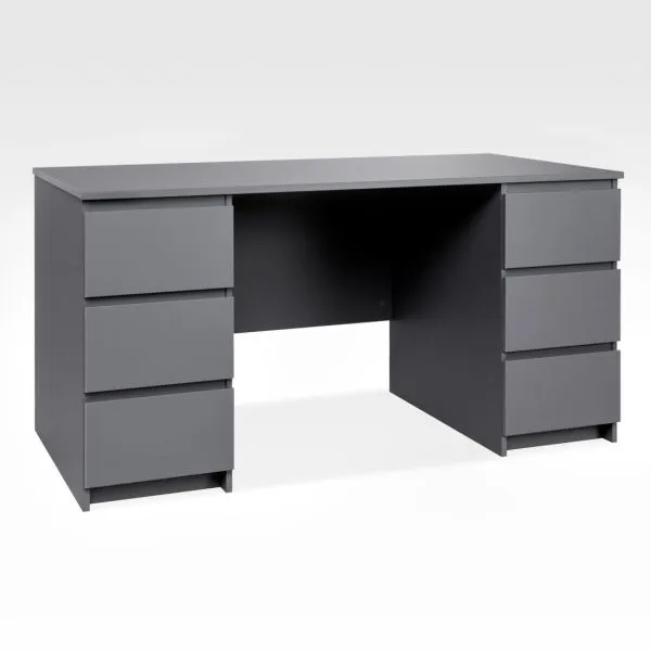 2.03.06.040.4 КАСТОР стол письменный 6 ящиков 151х65 RU серый