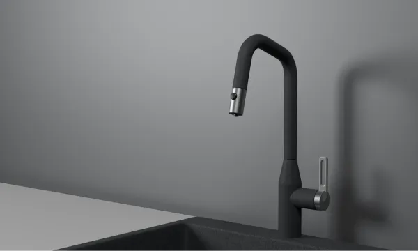 GR-8171, ГРАФИТ, СМЕСИТЕЛЬ КУХОННЫЙ С ВЫДВИЖНЫМ ИЗЛИВОМ