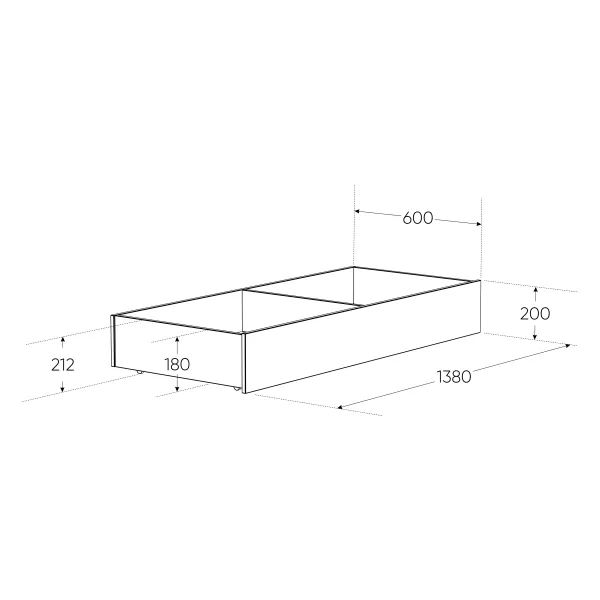 2.01.09.130.1 ОРИОН ящик под кровать выкатной 140 белый RU
