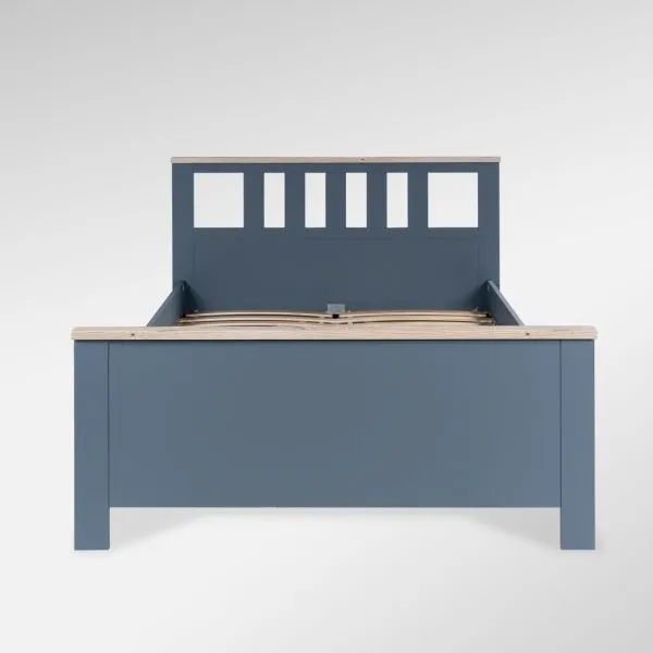 2.08.04.060.16 САГА кровать двойная 140х200 темно-бирюзовая/ясень