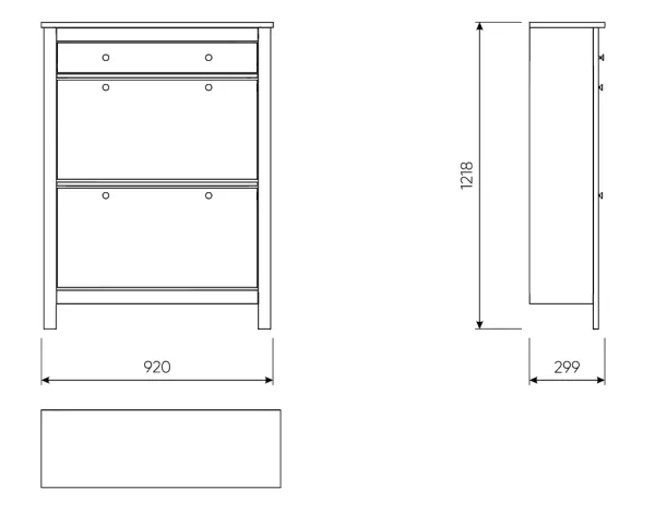 2.08.10.190.1 САГА тумба для обуви 92х122 белая