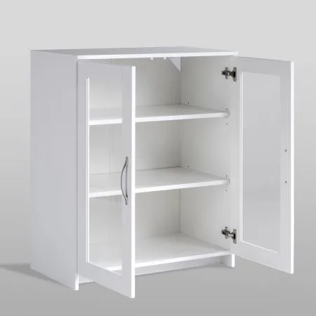 2.02.03.360.1 СИРИУС тумба 2 двери со стеклом 78х95 белая RU