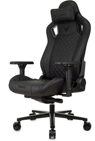 Кресло игровое Knight Craft черный экокожа с подголов. крестов. металл