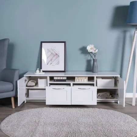 2.02.03.330.1 СИРИУС тумба 2 двери и 2 ящика 156х47 белая RU