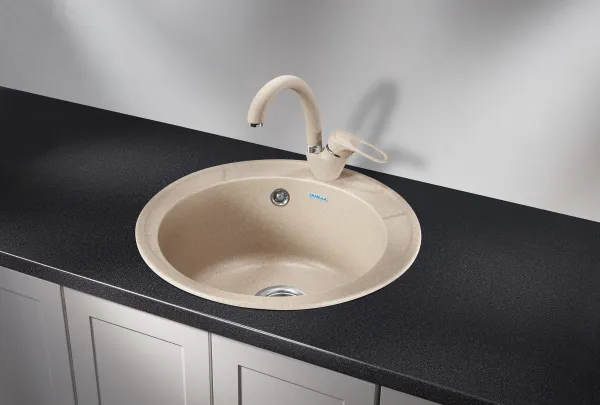 4802, БЕЖЕВЫЙ, кухонная мойка, СтандАРТ кварц