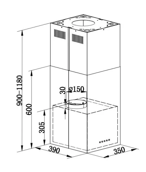 Кухонная вытяжка MAUNFELD Bath Light Isla 35 нержавеющая сталь Нержавеющая сталь