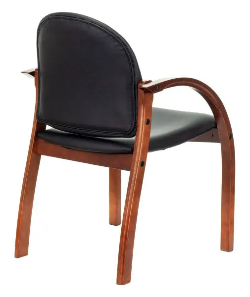 Стул Бюрократ Джуно черный экокожа на ножках дерево