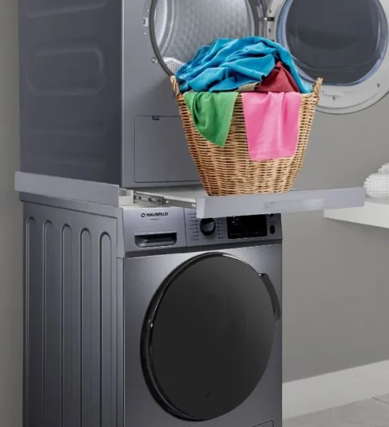 Соединительный элемент с выдвижной полочкой MAUNFELD WM Серебристый