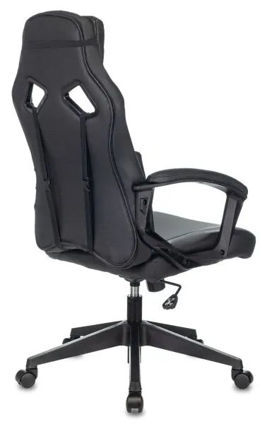 Кресло игровое Zombie Driver черный/голубой экокожа с подголов. крестов. пластик