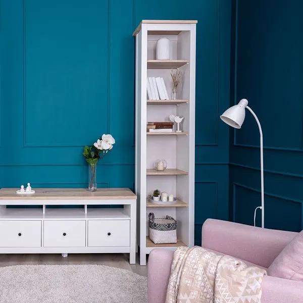 2.08.07.100.14 САГА стеллаж 50 белый/ясень RU