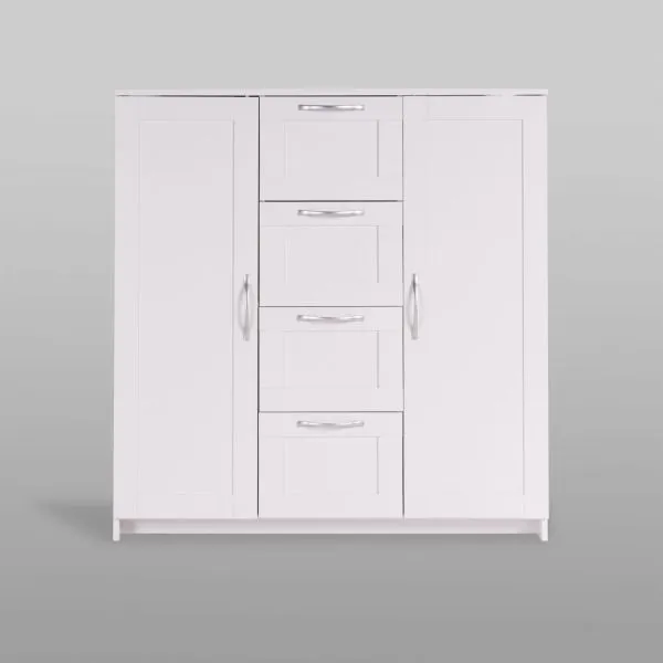 2.02.03.350.1 СИРИУС тумба 2 двери и 4 ящика 117х123 белая RU