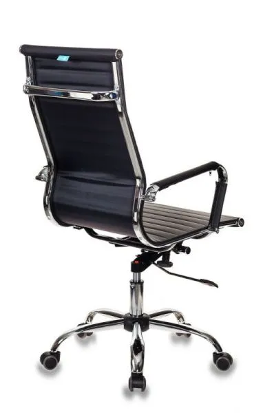 Кресло руководителя Бюрократ CH-883 черный экокожа крестов. металл хром