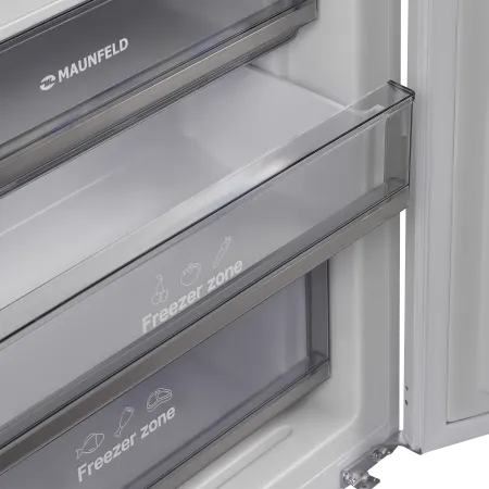 Встраиваемый холодильник NO FROST с инвертором MAUNFELD MBF193NFW1GR Inverter Нержавеющая сталь